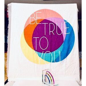 NWT Vintage Aeropostale Be True To You Rainbow Colors Pride Scarf Wrap Pashmina